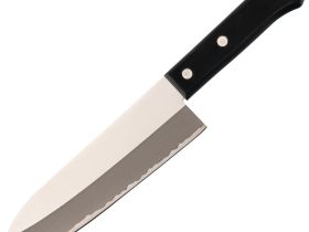 Кухонный Шеф нож Сантоку Tojiro Fuji Cutlery FC-1621, сталь Mo-V, рукоять полипропилен, черный