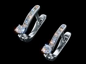 Серьги из белого золота с бриллиантами э4701сг04171400