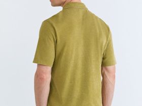 Поло из хлопка с эффектом стирки, Зеленый