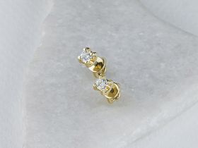 Пусеты из желтого золота с бриллиантами э0301пс06200855