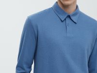 Поло с длинным рукавом из хлопка