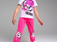 Комплект трикотажный для девочек: фуфайка (футболка), брюки