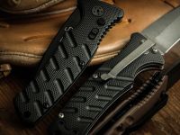 Полуавтоматический нож Boker Plus Strike Spearpoint, сталь AUS-8, тактический выкидной нож, рукоять анодированный алюминий