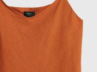 Топ изо льна на бретелях, Оранжевый