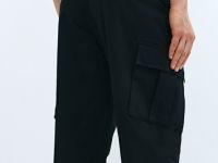 Брюки карго из твила, Черный