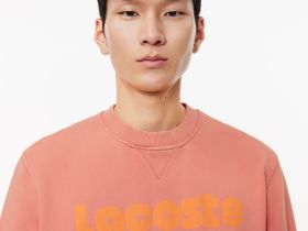 Мужской флисовый свитшот Lacoste с принтом
