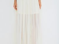 Юбка из шифона, Бежевый