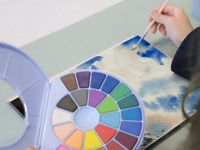 Набор акварели HIMI 24 цвета, голубой