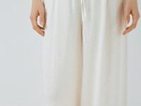 Широкие брюки изо льна, Белый