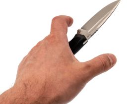 Нож Pocket Wolf Мини Тактик с долом, сталь CPR, рукоять G10 черный