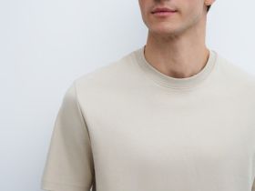 Базовая футболка из хлопка, Бежевый