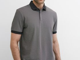 Поло из шелковистого пике, Коричневый