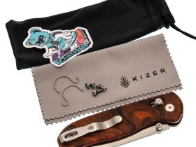 Складной нож Kizer Drop Bear, сталь Nitro-V, рукоять дерево