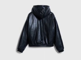 Куртка из искусственной кожи для девочек, Черный