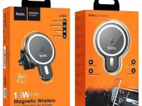 Автомобильный держатель Hoco (CA85) для смартфона с беспроводной зарядкой 5W/7W/10W/15W в воздуховод (черный)