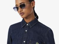 Женская джинсовая кроп-рубашка Lacoste