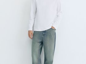 Базовый лонгслив из плотного хлопка, Белый