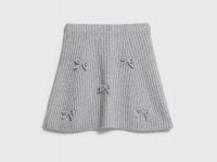 Вязаная юбка с бантами для девочек, Серый
