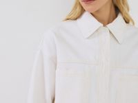 Джинсовая куртка-рубашка, Белый