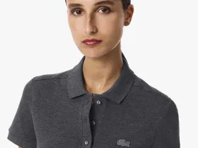 Женское поло Lacoste приталенного кроя из эластичного хлопка
