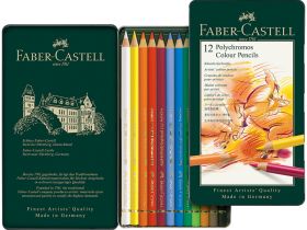 Набор карандашей цветных Faber-castell "Polychromos" 12 шт проф-ные в металле