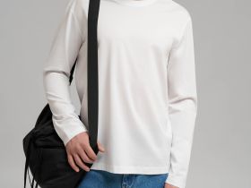 Лонгслив прямого кроя из мерсеризованного хлопка