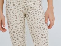 Легинсы с принтом для девочек, Бежевый