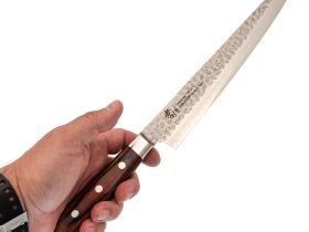 Нож кухонный поварской 240 мм, Sakai Takayuki, сталь VG-10 Damascus, рукоять дерево пакка