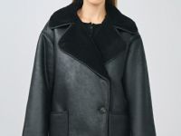 Дублёнка с искусственным мехом, Черный