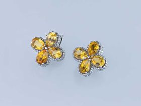 Серьги из серебра с цитринами э0620сг11210408