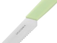 Нож кухонный для стейка серрейтор Okroshka Salad 12 см, сталь 5cr15mov, рукоять пластик, зеленый