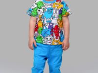 Комплект детский трикотажный для мальчиков: фуфайка (футболка), брюки