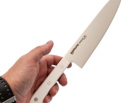 Нож кухонный Шеф Samura "HARAKIRI" (SHR-0085W) 208 мм, сталь AUS-8, рукоять ABS пластик, белый