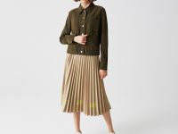 Женская куртка Lacoste из кожи на пуговицах