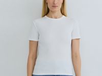 Футболка в рубчик, Белый