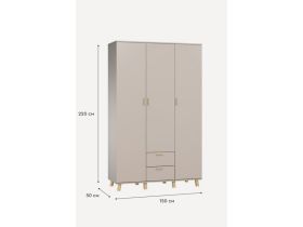 Распашной шкаф Пронто 3-150x220 Латте