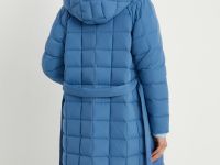 Пуховое стеганое пальто с поясом