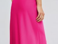 Сатиновая юбка А-силуэта, Розовый