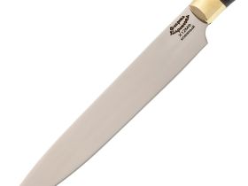 Нож кухонный Универсал-1  Х12МФ, карельская береза, латунь