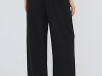 Прямые брюки с эластичным поясом, Черный