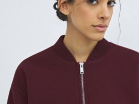 Бомбер из пальтовой ткани, Фиолетовый