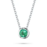 Колье из серебра с изумрудом э0678кл02220890