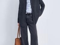 Кардиган свободного силуэта с отложным воротником