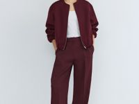 Льняной бомбер на молнии, Фиолетовый