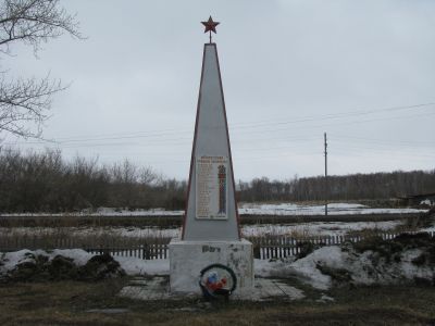 Обелиск, установленный в честь одной из первых в крае коммун "Юный пахарь" в 1920 году