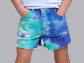 Шорты текстильные джинсовые для девочек