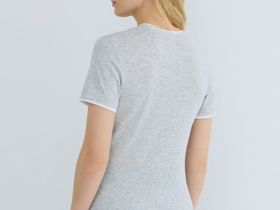 Футболка с контрастной окантовкой, Серый
