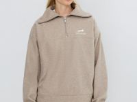 Толстовка с воротником-стойкой на молнии, Коричневый