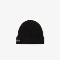 Шерстяная шапка Lacoste унисекс в рубчик