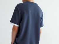 Голубая многослойная футболка из скубы Глория Джинс